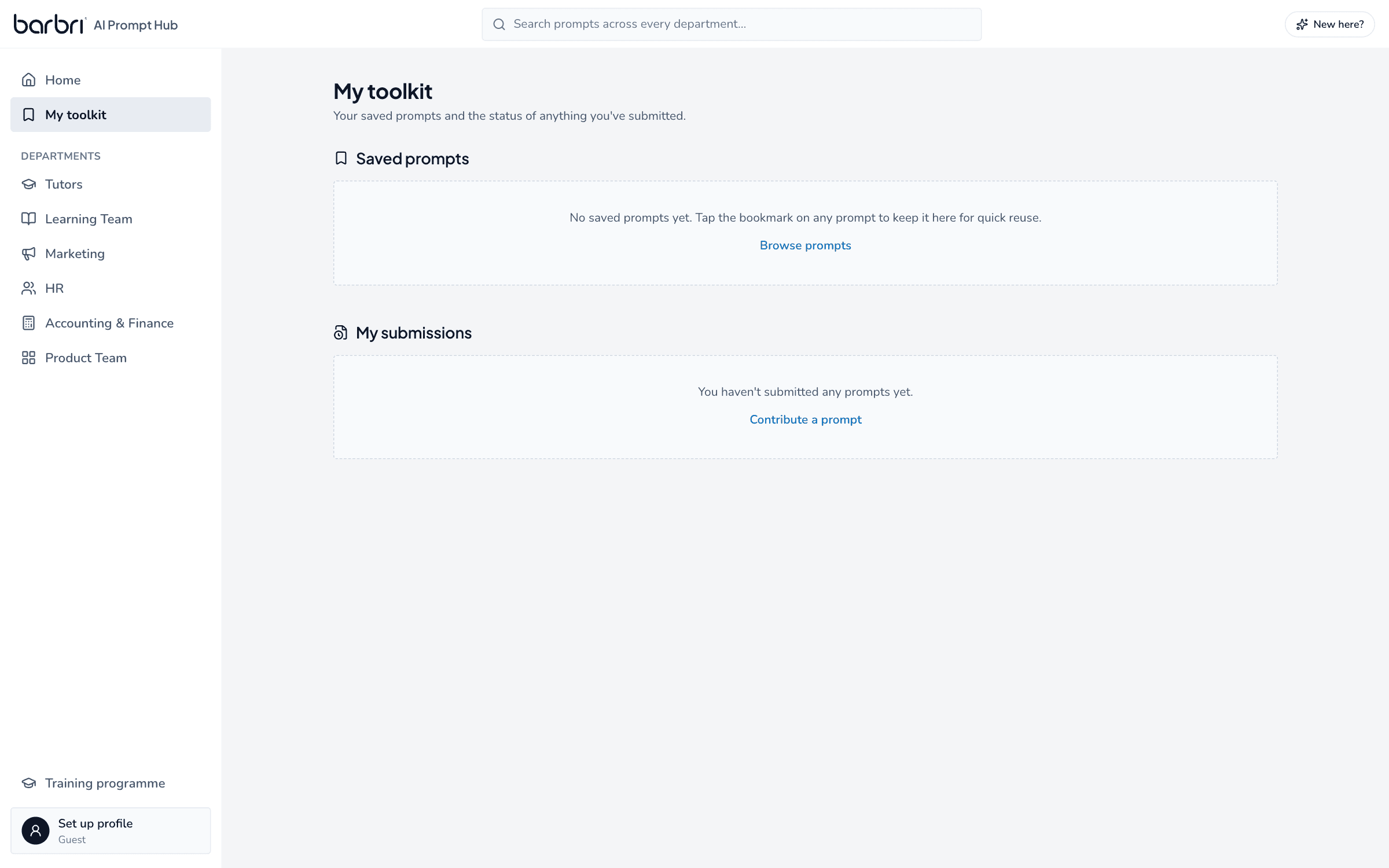 My Toolkit, the personal collection of saved prompts