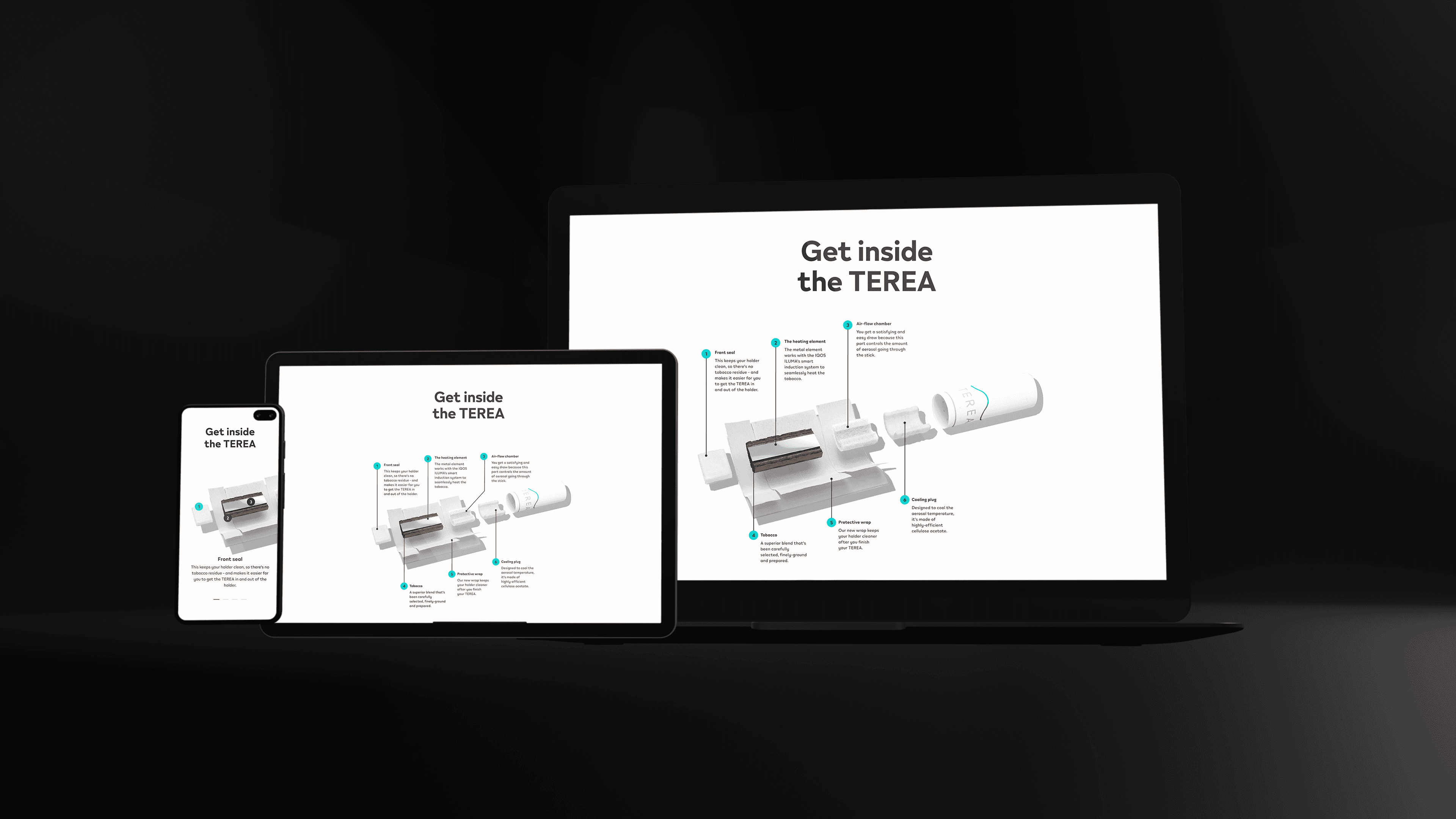 Template screens assembled from the component library